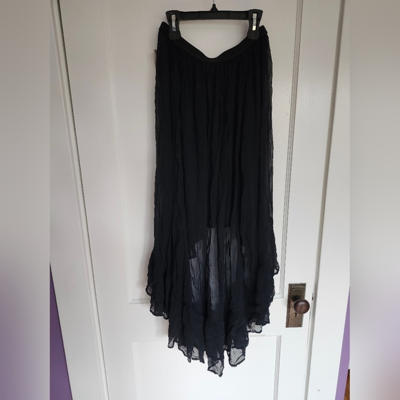 New Anthropologie Ruffled Sheer High-Low Skirt Size Small - Picture 6 of 7